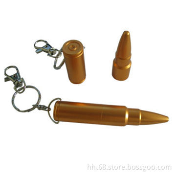 USB Flash Drives with Bullet Design, USB2.0 Interface and Plug-and-play Function